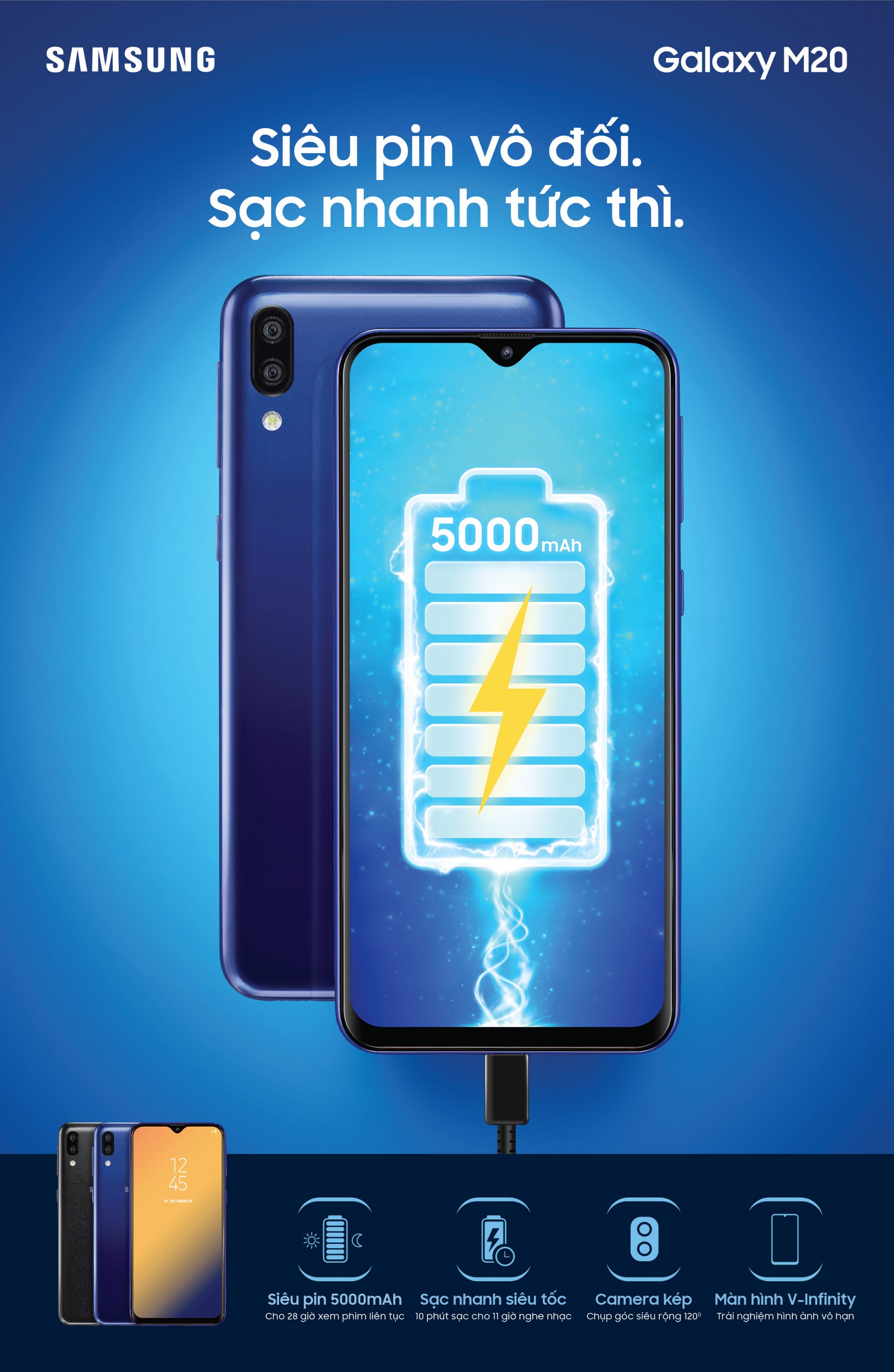 Galaxy M20 chính thức trình làng: ấn tượng với pin khủng 5000 mAh, sạc ...